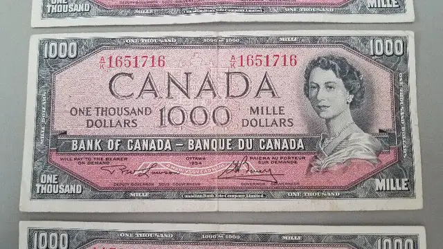 Canadian $1,000 / $1000 / One Thousand Dollar Bill bank note in Arts & Collectibles in City of Toronto - Image 4