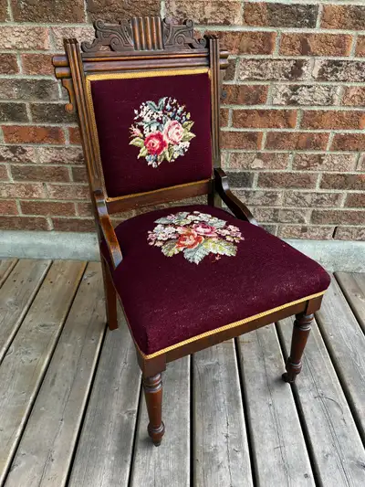 Antique Victorian Eastlake Walnut Accent Chair* (Orleans), View more