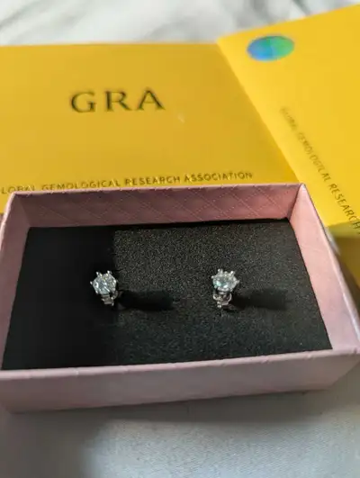 GRA Moissanite Stud Earrings, View more