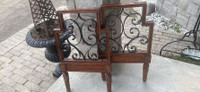 Vintage wood & iron bench/chair ends? 