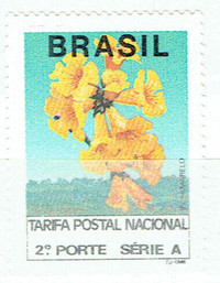 BRASIL.  Timbre seul neuf  "FLEURS".TARIFA POSTAL.