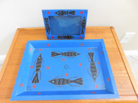 Handcrafted Tin Tray and Picture Frame Set from Kenya