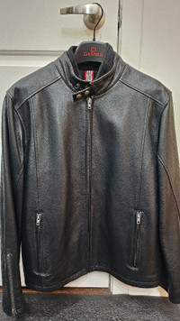 Never worn Danier black leather jacket with liner vest