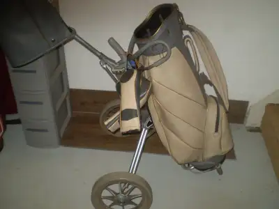 RARE ( Mac GREGOR PRO M ONLY ) GOLF BAG and ALUM CART, View more