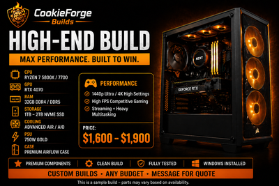 Gaming PC — Ryzen 7 + RTX 4070 — High-End Build (CookieForge), View more