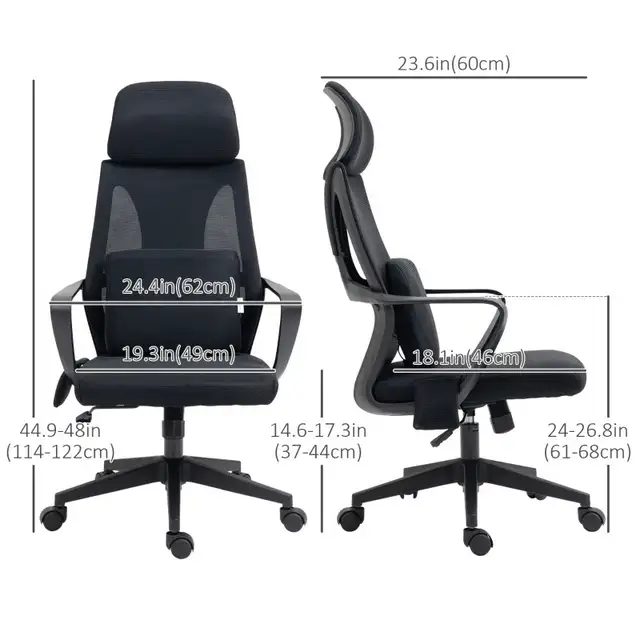 Ergonomic Mesh Computer Chair Executive Task Chair, Black in Chairs & Recliners in Markham / York Region - Image 4