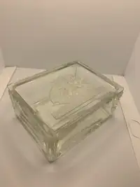 Clear Cut Glass Trinket Box - Ship - Curt Schlevogt Style