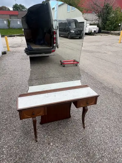 Free delivery used antique Vintage Dressing Table marble top, View more