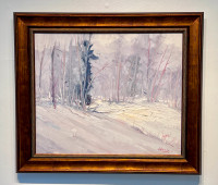 Fernand Labelle, paysage hivernal, huile signée, 20x24, encadrée