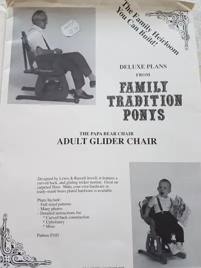 FAMILY TRADITION PONYS - Deluxe Plans ADULT GLIDER CHAIR, View more