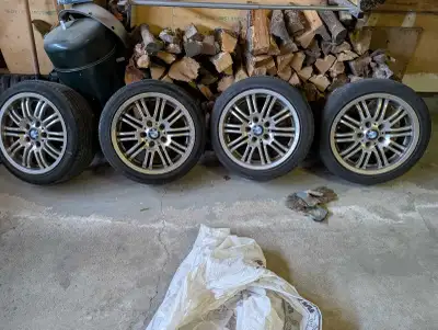 Off my 3 series bmw comes with rims Used for 1 season so still lots of tread left 3 tires are Nexen...