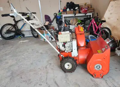 Old anowblower. In great shape, engine runs great. Having trouble turning it in high speed. Needs so...