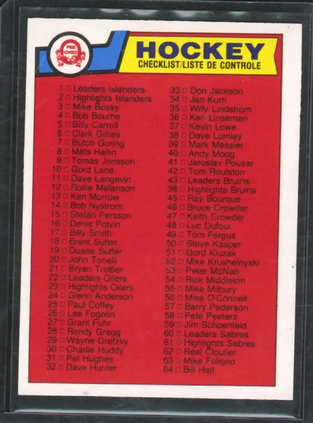 1983-84 O Pee Chee Hockey Checklist in Arts & Collectibles in Ottawa - Image 2