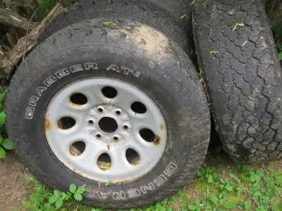The rims have winter tires on them with three still usable.