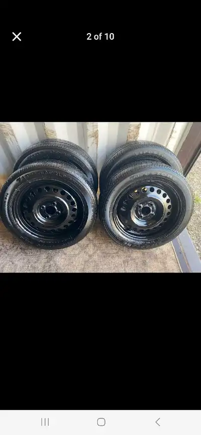 Set of 4 FIRESTONE all season tires with rims (185 60 15) pattern (4x100) YARIS - ACCENT - RIO
