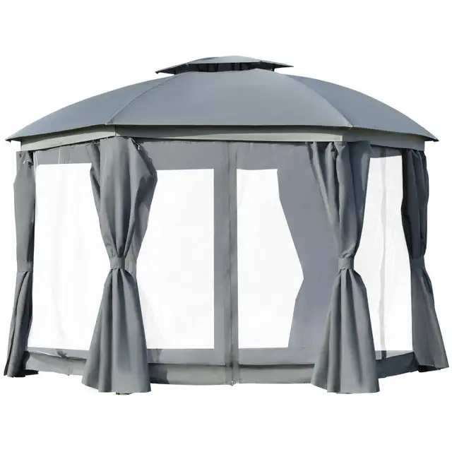 12x12 Outdoor Patio Gazebo with Netting & Curtains in Patio & Garden Furniture in Markham / York Region - Image 10