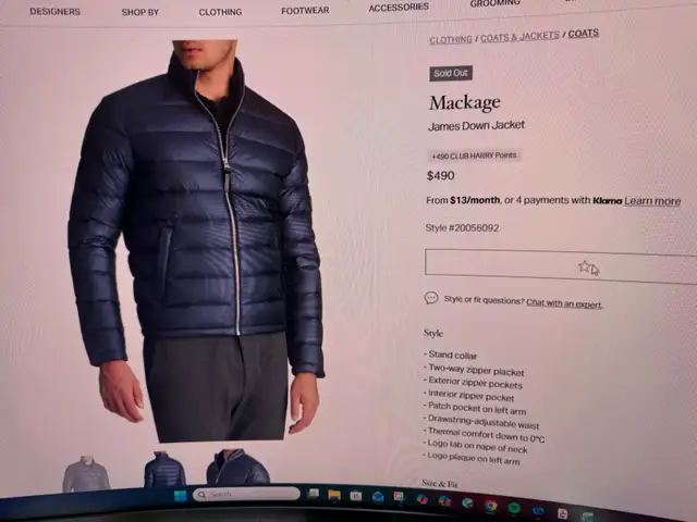 Mackage men’s coat sz 40 in Men's in Mississauga / Peel Region - Image 9
