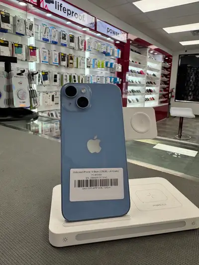 Unlocked iPhone 14 with one year warranty, View more
