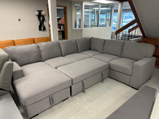 NEW IN BOX Large Sectional with Sleeper and Storage Chaise in Couches & Futons in Kamloops