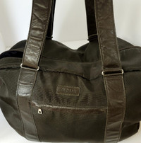 Rudsak Brown Leather Canvas Duffel Bag