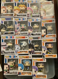 Assorted anime common funko pop figures for sale 