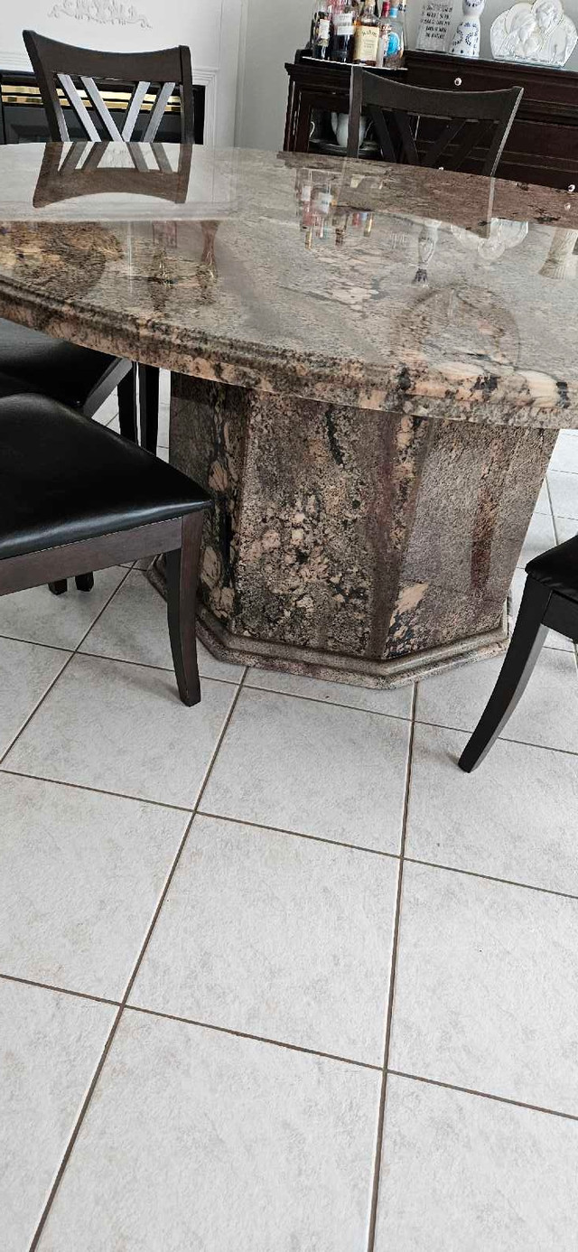 Table  - 70"  Granite dining table & 8 chairs  (custom made) *be in Dining Tables & Sets in Markham / York Region - Image 4