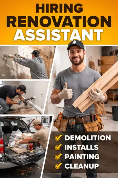 Renovation Assistant/Laborer Wanted, View more
