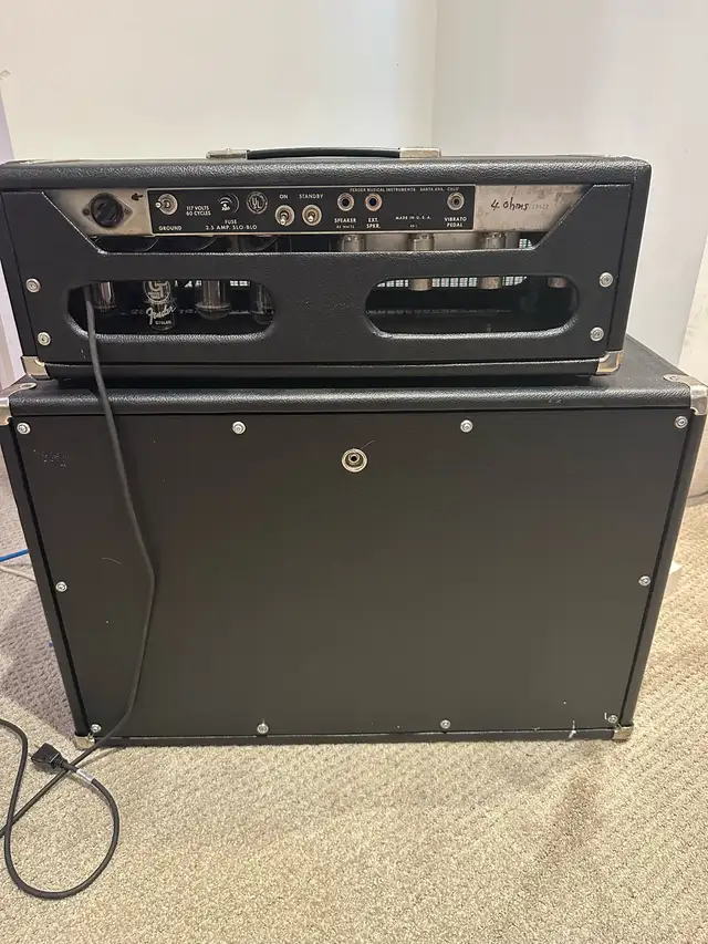1967 Fender Dual Showman Tube Amp Head + 1x15 Cab in Amps & Pedals in Calgary - Image 4