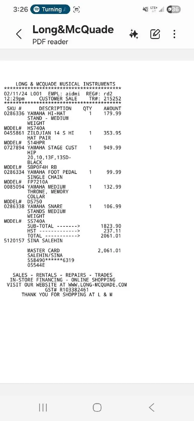 Yamaha drumset (barely used) in Drums & Percussion in Markham / York Region - Image 3