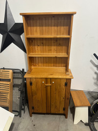 Two piece wooden hutch