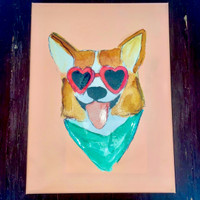  Canvas of Dog Heart Shaped Glasses Wall Art