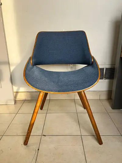 Fabrizzi Chair – Walnut Wood & Grey Fabric – $100 Each!, View more