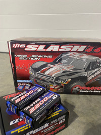 Traxxis RC car package and EZ Peak charger and Lipo batteries