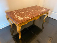 FRENCH LOUIS XV MARBLE TOP COFFEE TABLE