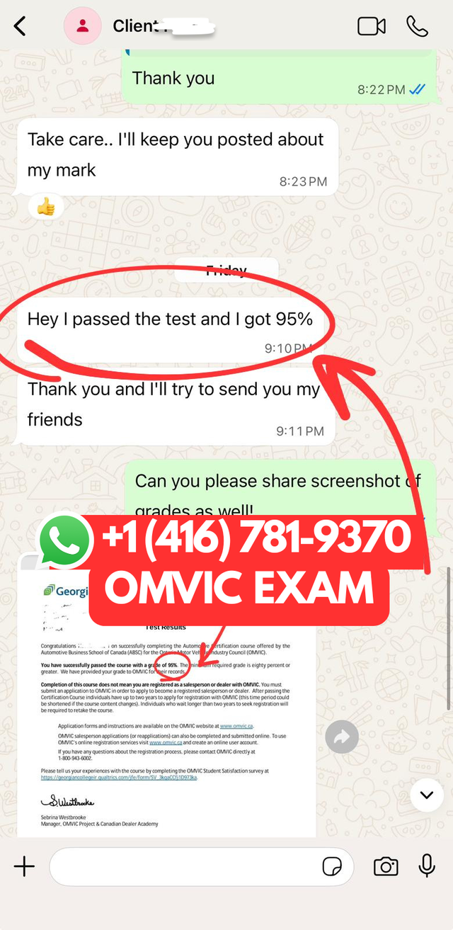 OMVIC EXAM HELP | 100% REFUND IF YOU FAIL