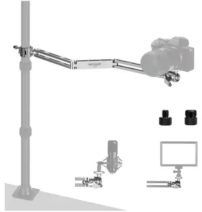 NEEWER Overhead Camera Mount Arm, 23"/58.5cm Tri Fold Articulated Extending Arm with Ball Head Mount...
