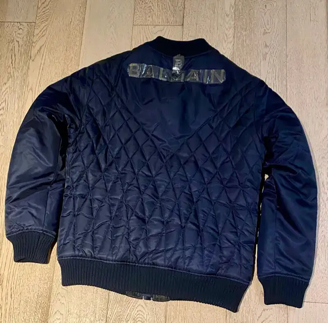 BALMAIN PARIS MENS BOMBER WITH LEATHER TRIM JACKET BRAND NEW LRG in Men's in Laval / North Shore - Image 7