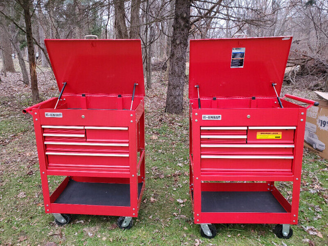 US GENERAL Four Drawer Mechanics Tool Carts Blue Red New In Box in Tool Storage & Benches in Windsor Region - Image 4