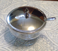 Covered Condiment Dish with Spoon