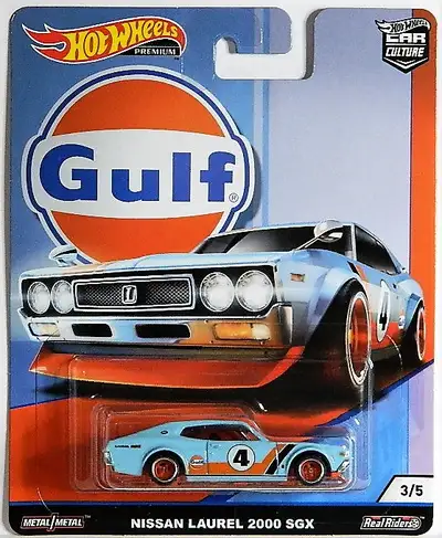 Hot Wheels Premium Car Culture GULF Series diecast new in package, $15-$40. - Nissan Laurel 2000 SGX...
