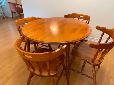 Wood Dining Room Table and Chairs, View more