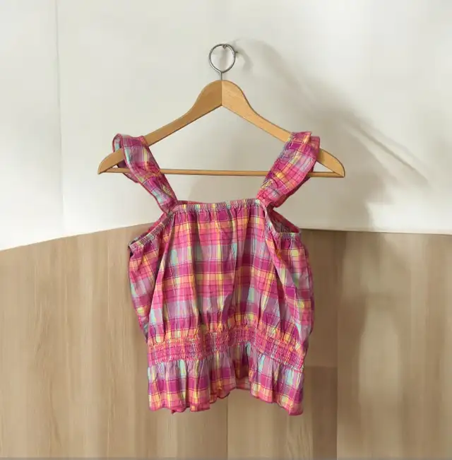 NEW Girl's Oshkosh B'Gosh Pink Plaid Sleeveless Tank Top 14/14A in Kids & Youth in Winnipeg - Image 3