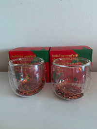 David’s tea double wall glass confetti cups set