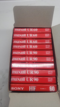 Lot of sealed cassette tapes Maxell and Sony UR90, UR60 and HF60