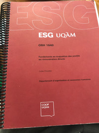 Notes cours ORH 1640 ESG UQAM