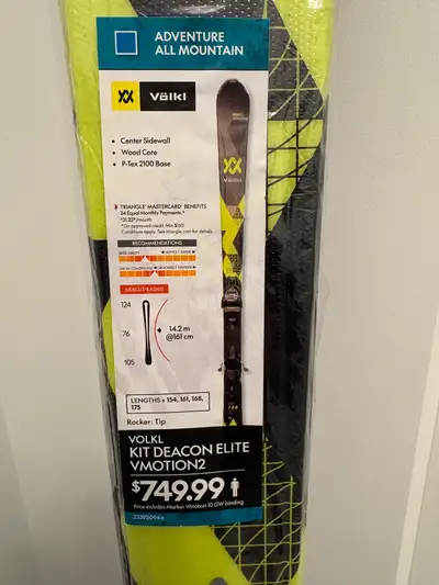 Volkl Deacon Elite Men's Skis & Binding 161 cm Bran, View more