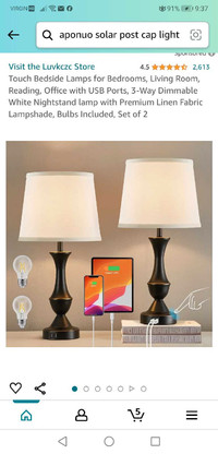 Pack of 2 side Table Lamp. New in box.Available in kitchener Don