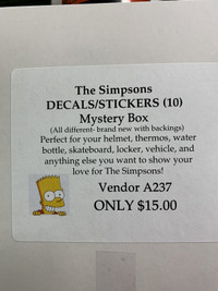 Simpsons 10x Decals Stickers Mystery Box Booth 279