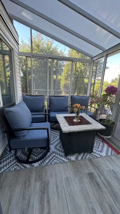 Outdoor patio set all weather with fire table, View more