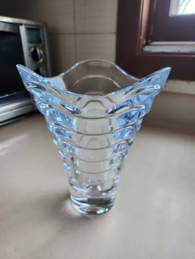 8" tall crystal vase, View more